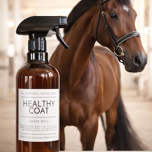 Horse Shine Spray - 16 oz all natural horse finishing spray, coat conditioner, shine and detaingler