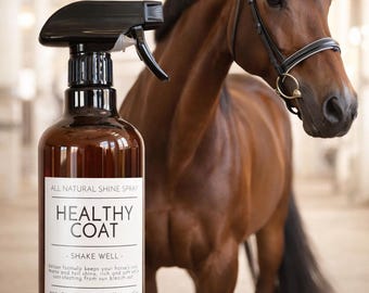 Horse Shine Spray - 16 oz all natural horse finishing spray, coat conditioner, shine and detaingler