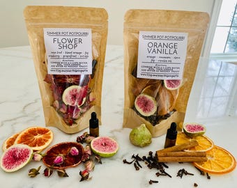 Spring Simmer Pot Kit - Stovetop Potpourri Crockpot Slow Cooker Potpourri Dried Fruits, Cinnamon, Clove, Roses, Vanilla, Lavender, Lemon