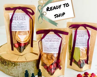 Holiday Simmer Pot Kit - Stovetop Potpourri Crockpot Slow Cooker Potpourri Dried Fruits, Cinnamon, Clove, Spices