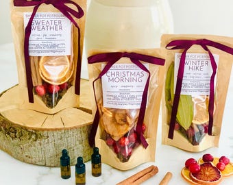 Simmer Pot Kit Fall - Stovetop Potpourri Crockpot Slow Cooker Potpourri Dried Fruits, Cinnamon, Clove, Spices