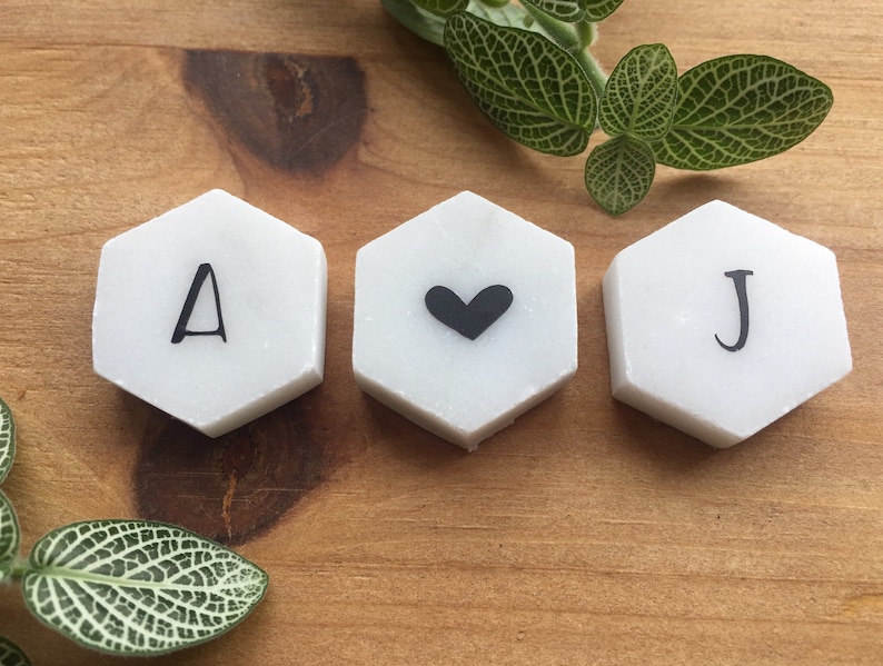 Personalized Marble Hexagon Geometric Marble Etsy