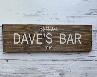 Personalized Man Cave Sign Custom Bar Signs Wood Groomsmen Gift Ideas Housewarming Gift Wooden Pub Sign Wine Cellar Beer Basement Bar Decor