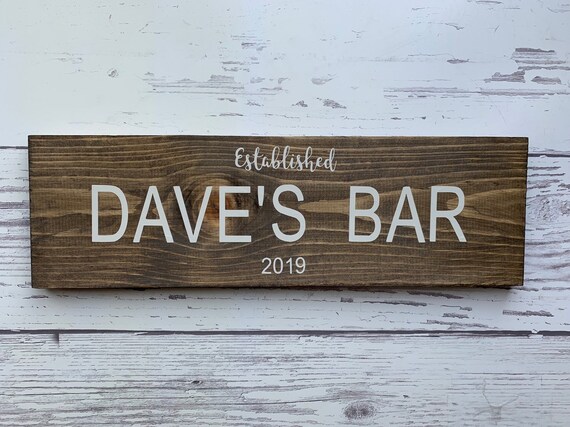 Personalized Man Cave Sign Custom Bar Signs Wood Groomsmen Etsy etsy