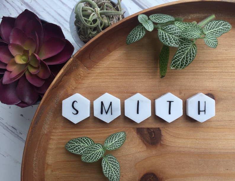 Personalized Marble Hexagon Geometric Marble Etsy