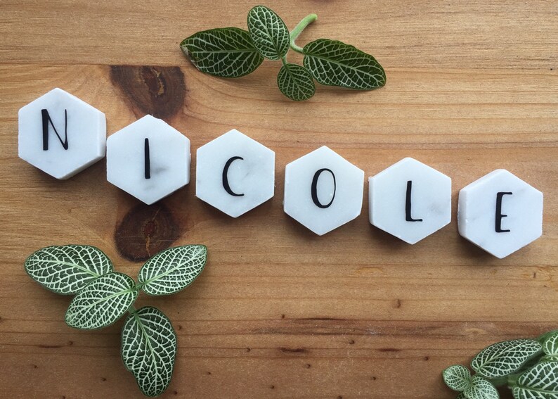 Personalized Marble Hexagon Geometric Marble Etsy
