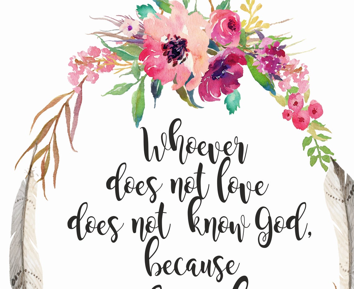Bible Verse 1 John 48 God is Love Printable Bible Quotes  Etsy
