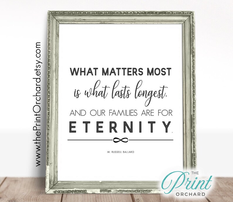 Family Quote LDS Christian Home Families are for Eternity Families are Forever M Russell Ballard Printable Christian Family Gods Love Quote image 1