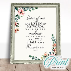 2018 LDS Youth Theme Learn of Me LDS Printsble Young Womens Art Print YW 2018 Young Women D&C 19:23 Mutual Theme Christian Art