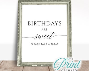 Birthdays Are Sweet Birthday Party Sign - Birthday Favors Sign Please Take a Treat Bday Printable Birthday Printable Take a Treat Happy Bday
