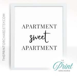 Apartment Sweet Apartment Print Home Sweet Home Apartment Decor First Apartment Gift Home Decor Printable Wall Art Modern Apartment Print