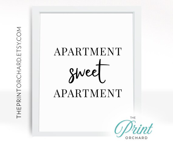 Apartment Sweet Apartment Print Home Sweet Home Apartment | Etsy
