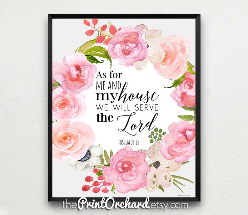 We Will Serve the Lord Scripture Quotes Joshua 24:15 - Etsy