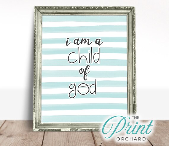 I Am A Child Of God Sign Christian Nursery Lds Primary Etsy