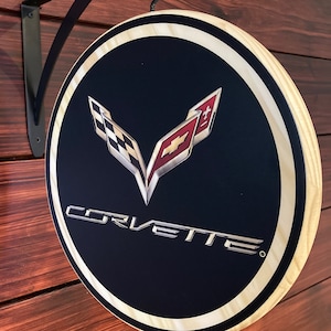 Chevrolet Corvette C7 Double Sided Pub Sign