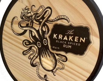 Targa Metallica Vintage The Kraken Spezied Rum Guinness – Insegna Da Parete In Alluminio 20x15 Cm Per Pub E Arredo Bar