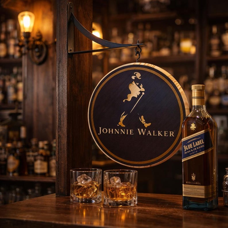 Johnnie Walker Double Sided Pub Sign image 1
