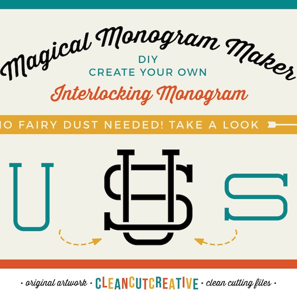 SVG Interlocking Monogram font svg intertwined entwined monogram diy toolkit vine knot monogram cutting files SVG DXF Cricut & Silhouette