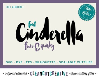 Full Alphabet SVG Fonts Cutfile - Fun Quirky Brush cricut font - DXF EPS - Cricut Silhouette Cameo - commercial clean cutting digital files