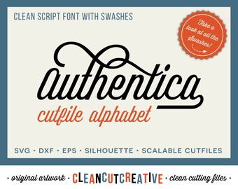 Full Alphabet SVG Fonts Cutfile - Clean Retro Swash cricut font - DXF EPS Silhouette Cameo & Cricut - commercial clean cutting digital files