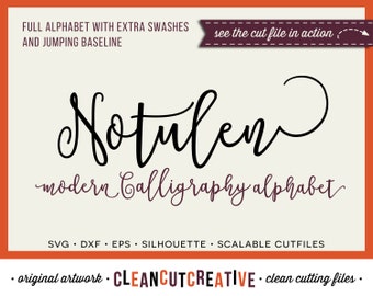 Full Alphabet SVG Fonts Cutfile - Modern Calligraphy Script cricut font letter set - DXF EPS Silhouette Cameo & Cricut - clean cutting files