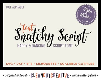 Full Alphabet SVG Fonts Cutfile - Whimsy Modern Script cricut font - DXF EPS - Silhouette Cameo Cricut - commercial use clean cutting files
