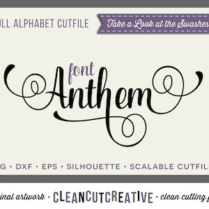 Full Alphabet SVG Fonts Cutfile - Fancy Script cricut font  DXF EPS - Silhouette Cameo & Cricut - commercial use clean cutting digital files