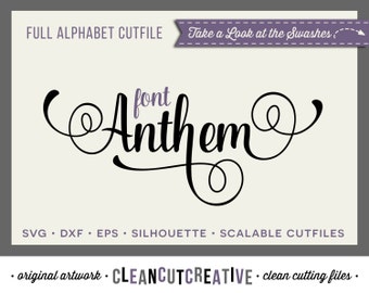 Full Alphabet SVG Fonts Cutfile - Fancy Script cricut font  DXF EPS - Silhouette Cameo & Cricut - commercial use clean cutting digital files