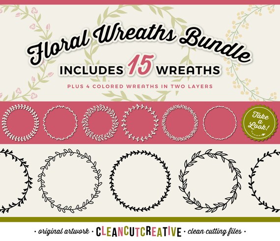Download 15 svg FLORAL WREATH SVG wreath svg monogram svg frame svg ...