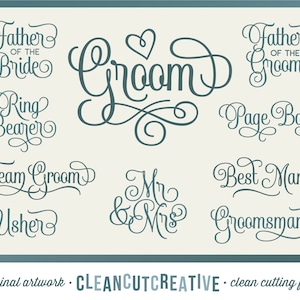 SVG Bräutigam Brautparty svg Hochzeit SVG Bräutigam svg Groomsmen svg Usher Best Man Bachelor Page Boy svg Team Bräutigam svg DXF PNG Cricut Silhouette