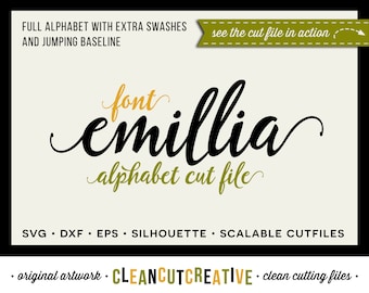 Full Alphabet SVG Fonts Cutfile - Fun Modern Script cricut font DXF EPS - Cricut & Silhouette Cameo - commercial clean cutting digital files