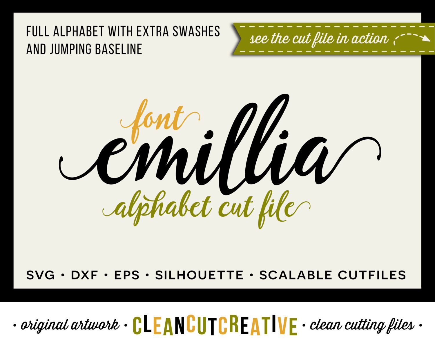 Full Alphabet SVG Fonts Cutfile - Fun Modern Script cricut font DXF E…