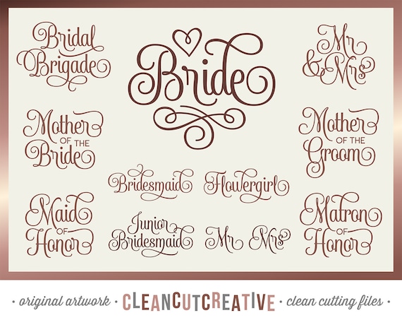 Download Svg Bridal Party Svg Wedding Svg Bride Svg Bridesmaid Svg Maid Etsy