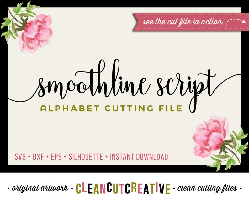 Full Alphabet SVG Fonts Cutfile - Modern Handwritten Script cricut font DXF EPS - Silhouette Cameo & Cricut - clean cutting digital files 
