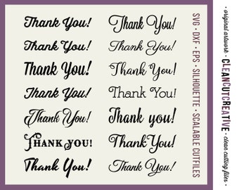 14 svg THANK YOU svg Words Add Ons Thank You card svg - TIME Savers - dxf eps png - for Cricut & Silhouette Studio - clean cutting files