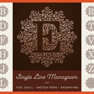 Folie Quill | Infusible Tintenstifte | Einzeilige MANDALA MONOGRAM ALPHABET Svg Bundle für Cricut Silhouette Scan n Cut Gravur kommerzielle Nutzung