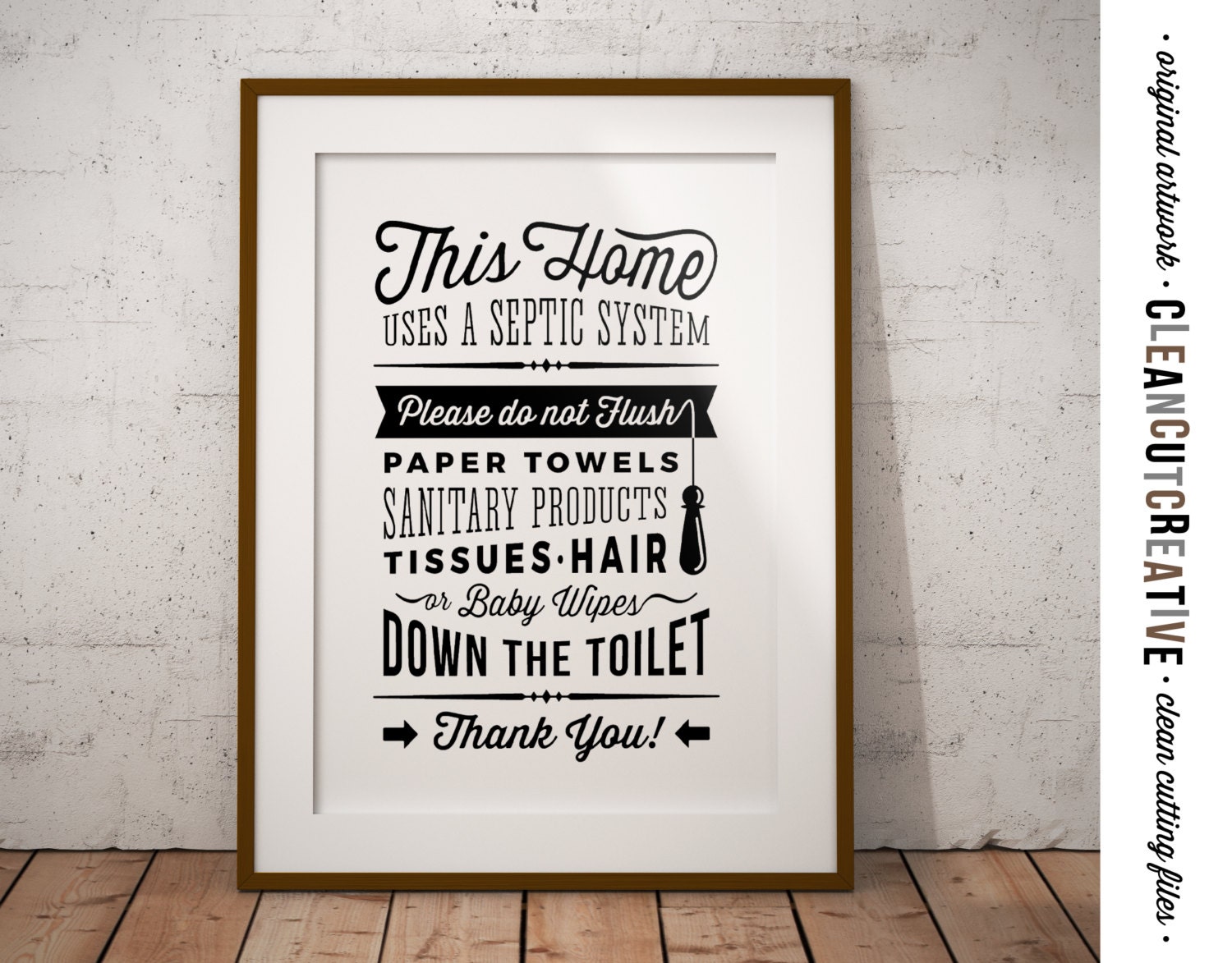 Bathroom Sign Septic System - Do Not Flush toilet sign - PDF JPG PNG …