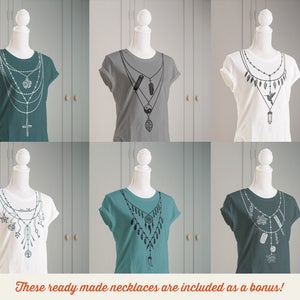 SVG Necklace svg Toolkit svg jewelry svg pendant svg name svg Boho Ibiza shirt design svg cross feather girl DXF EPS Cricut & Silhouette image 4