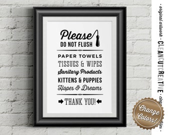 Please Do Not Flush Hopes & Dreams - funny toilet quote sign - PDF JPG PNG jpeg - Printable Artwork - digital art toilet - instant download