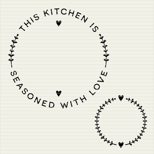 DIY personalize SVG Kitchen Seasoned with Love frame apron towel set monogram circle file design svg eps dxf Cricut & Silhouette cutfile image 3