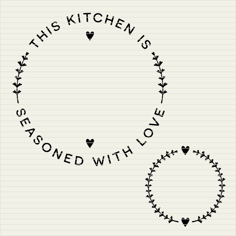 DIY personalize SVG Kitchen Seasoned with Love frame apron towel set monogram circle file design svg eps dxf Cricut & Silhouette cutfile image 3