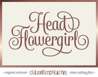 SVG Head Flowergirl svg Bridal Party Bridal Shower svg Junior Bridesmaid Flowergirl diseños de regalo de camisa - Cricut Silhouette - uso comercial