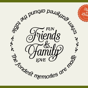 SVG vrienden & familie SVG dierbaarste herinneringen verzameld tabel SVG-Lazy Susan hout ronde dienblad schort keuken-Cricut silhouet cutfile