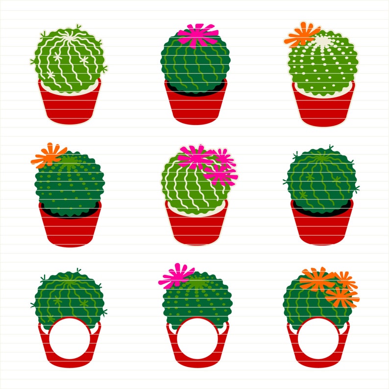 Download SVG Cactus svg Monogram Frames svg Succulent Designs DXF EPS | Etsy
