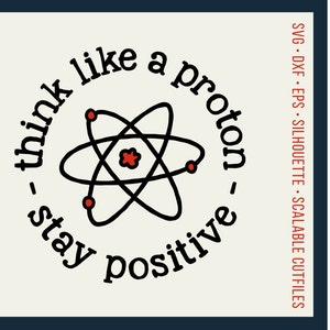 Positive Design SVG bestanden gezegden - SVG DXF eps png - grappig gelukkig positief voor vrouwen nerd wetenschap - Cricut Silhouette - schoon snijden bestanden