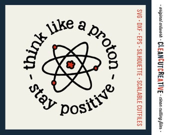 Positive Design SVG files sayings - SVG DXF eps png - funny happy positive for women nerd science - Cricut Silhouette - clean cutting files