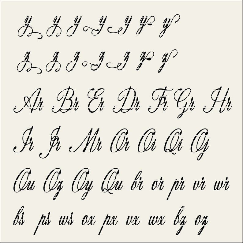 Full Alphabet SVG Fonts Cutfile Beautiful Elegant - Etsy