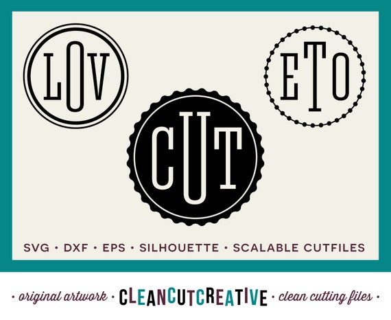 Svg Round 3 Letter Monogram Font Svg Dxf Eps Modern Fashion Etsy