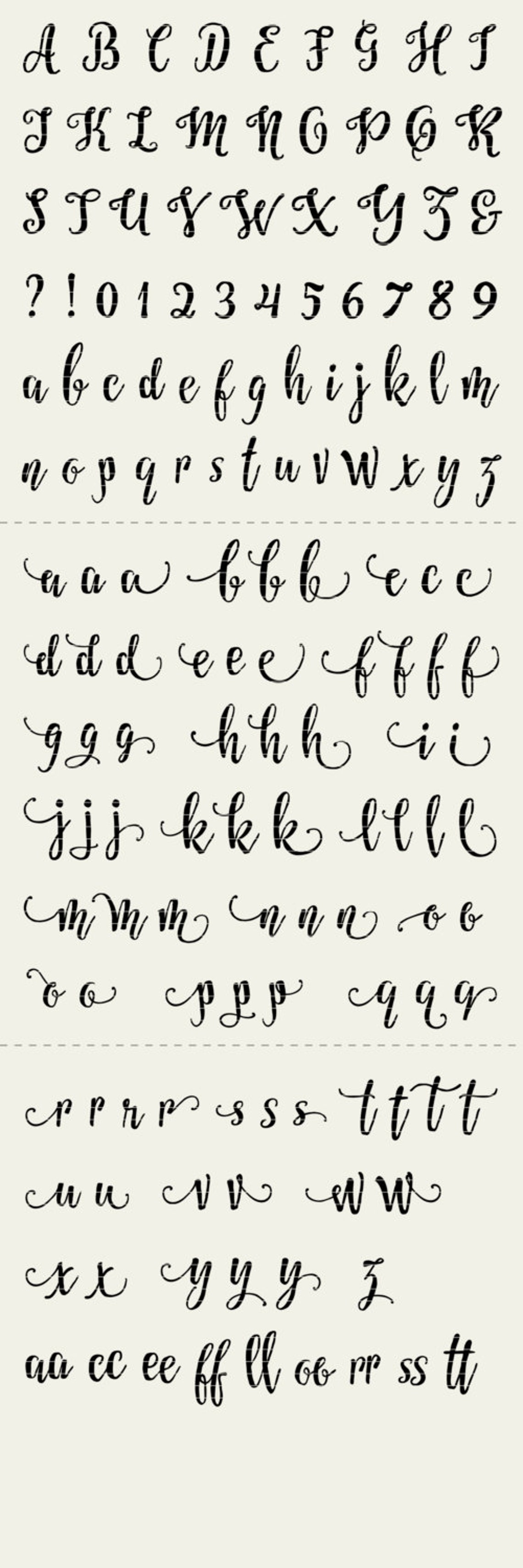 Full Alphabet SVG Fonts Cutfile Whimsy Modern Script Cricut - Etsy