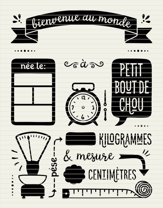 Cricut Silhouette Laser Dxf Png Faire Part Naissance Svg Birth Stats Template Fr Version Svg French Birth Announcement Svg Baby Stats Svg Craft Supplies Tools Scrapbooking Lifepharmafze Com